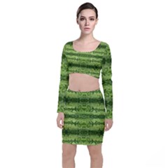 Watermelon Pattern, Fruit Skin In Green Colors Top And Skirt Sets by Casemiro