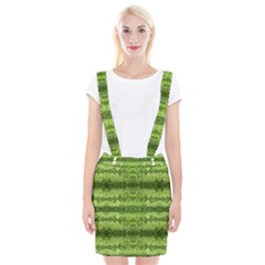 Watermelon Pattern, Fruit Skin In Green Colors Braces Suspender Skirt by Casemiro