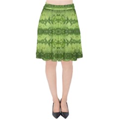 Watermelon Pattern, Fruit Skin In Green Colors Velvet High Waist Skirt by Casemiro