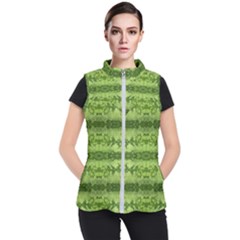 Watermelon Pattern, Fruit Skin In Green Colors Women s Puffer Vest by Casemiro