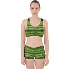 Watermelon Pattern, Fruit Skin In Green Colors Work It Out Gym Set by Casemiro