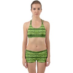 Watermelon Pattern, Fruit Skin In Green Colors Back Web Gym Set by Casemiro