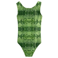 Watermelon Pattern, Fruit Skin In Green Colors Kids  Cut-out Back One Piece Swimsuit by Casemiro