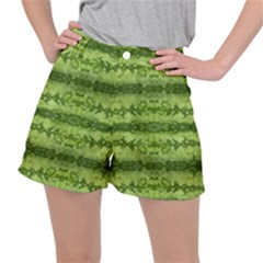 Watermelon Pattern, Fruit Skin In Green Colors Ripstop Shorts by Casemiro