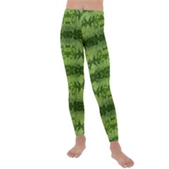 Watermelon Pattern, Fruit Skin In Green Colors Kids  Lightweight Velour Leggings