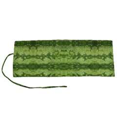 Watermelon Pattern, Fruit Skin In Green Colors Roll Up Canvas Pencil Holder (s) by Casemiro