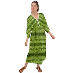 Watermelon Pattern, Fruit Skin In Green Colors Grecian Style  Maxi Dress by Casemiro