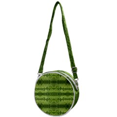 Watermelon Pattern, Fruit Skin In Green Colors Crossbody Circle Bag