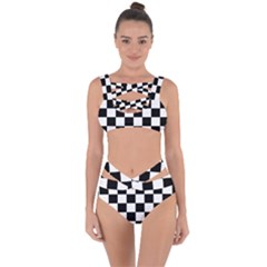 Chess Board Background Design Bandaged Up Bikini Set  by Vaneshart