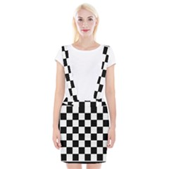 Chess Board Background Design Braces Suspender Skirt by Vaneshart