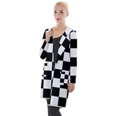 Chess Board Background Design Hooded Pocket Cardigan by Vaneshart