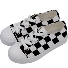 Chess Board Background Design Kids  Low Top Canvas Sneakers by Vaneshart