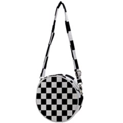 Chess Board Background Design Crossbody Circle Bag