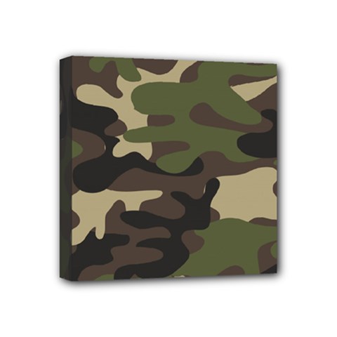 Texture Military Camouflage-repeats Seamless Army Green Hunting Mini Canvas 4  X 4  (stretched) by Vaneshart