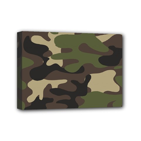 Texture Military Camouflage-repeats Seamless Army Green Hunting Mini Canvas 7  X 5  (stretched) by Vaneshart