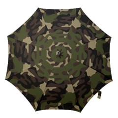 Texture Military Camouflage-repeats Seamless Army Green Hunting Hook Handle Umbrellas (medium) by Vaneshart