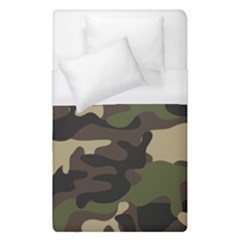 Texture Military Camouflage-repeats Seamless Army Green Hunting Duvet Cover (single Size) by Vaneshart