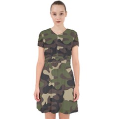 Texture Military Camouflage-repeats Seamless Army Green Hunting Adorable In Chiffon Dress by Vaneshart