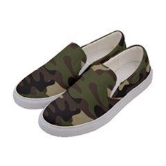 Texture Military Camouflage-repeats Seamless Army Green Hunting Women s Canvas Slip Ons by Vaneshart