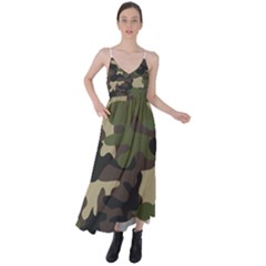 Texture Military Camouflage-repeats Seamless Army Green Hunting Tie Back Maxi Dress by Vaneshart