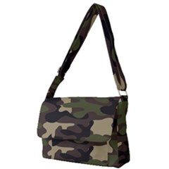 Texture Military Camouflage-repeats Seamless Army Green Hunting Full Print Messenger Bag (l)