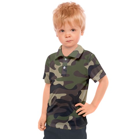 Texture Military Camouflage-repeats Seamless Army Green Hunting Kids  Polo Tee by Vaneshart