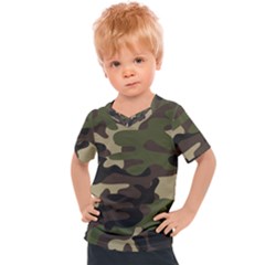 Texture Military Camouflage-repeats Seamless Army Green Hunting Kids  Sports Tee