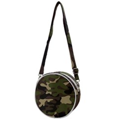 Texture Military Camouflage-repeats Seamless Army Green Hunting Crossbody Circle Bag