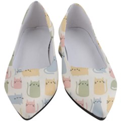 Cute Cat Colorful Cartoon Doodle Seamless Pattern Women s Block Heels 