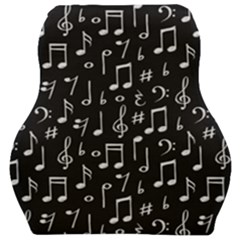 Chalk Music Notes Signs Seamless Pattern Car Seat Velour Cushion  by Vaneshart