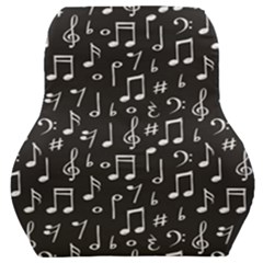 Chalk Music Notes Signs Seamless Pattern Car Seat Back Cushion  by Vaneshart