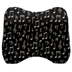 Chalk Music Notes Signs Seamless Pattern Velour Head Support Cushion by Vaneshart