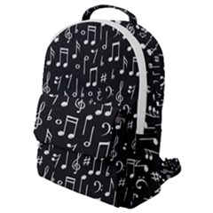 Chalk Music Notes Signs Seamless Pattern Flap Pocket Backpack (small) by Vaneshart