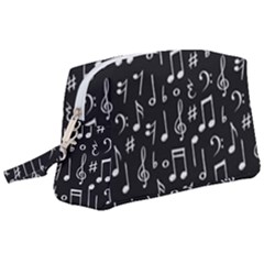 Chalk Music Notes Signs Seamless Pattern Wristlet Pouch Bag (large) by Vaneshart