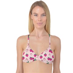 Seamless Strawberry Fruit Pattern Background Reversible Tri Bikini Top by Vaneshart