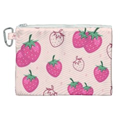 Seamless Strawberry Fruit Pattern Background Canvas Cosmetic Bag (xl) by Vaneshart