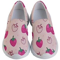 Seamless Strawberry Fruit Pattern Background Kids Lightweight Slip Ons by Vaneshart