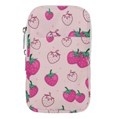 Seamless Strawberry Fruit Pattern Background Waist Pouch (small) by Vaneshart