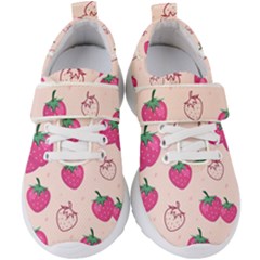 Seamless Strawberry Fruit Pattern Background Kids  Velcro Strap Shoes by Vaneshart