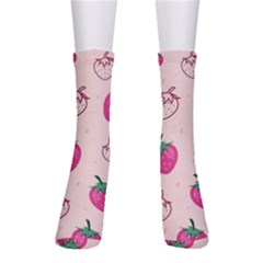 Seamless Strawberry Fruit Pattern Background Men s Crew Socks by Vaneshart