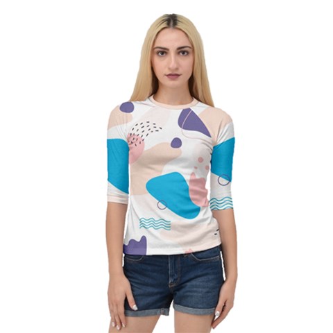 Hand Drawn Abstract Organic Shapes Background Quarter Sleeve Raglan Tee by Vaneshart