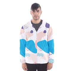 Hand Drawn Abstract Organic Shapes Background Men s Hooded Windbreaker by Vaneshart