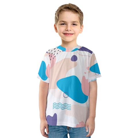 Hand Drawn Abstract Organic Shapes Background Kids  Sport Mesh Tee by Vaneshart