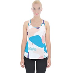 Hand Drawn Abstract Organic Shapes Background Piece Up Tank Top by Vaneshart