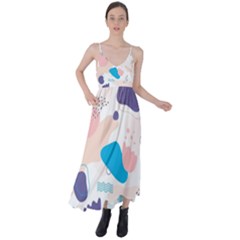 Hand Drawn Abstract Organic Shapes Background Tie Back Maxi Dress by Vaneshart