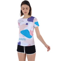 Hand Drawn Abstract Organic Shapes Background Back Circle Cutout Sports Tee