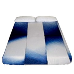 Blue Strips Fitted Sheet (king Size) by Sparkle