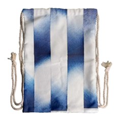 Blue Strips Drawstring Bag (large) by Sparkle