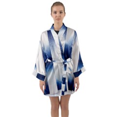 Blue Strips Long Sleeve Satin Kimono by Sparkle