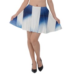 Blue Strips Velvet Skater Skirt by Sparkle